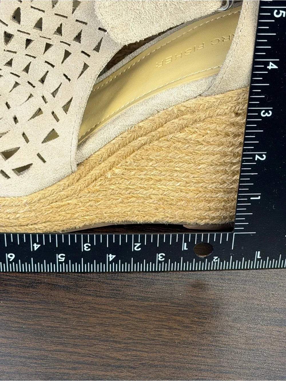 Marc Fisher Beige Suede Espadrille Wedge Sandals Size 10
